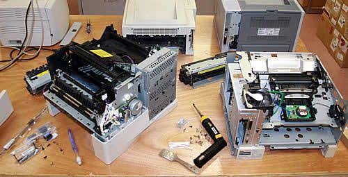 Printers being serviced